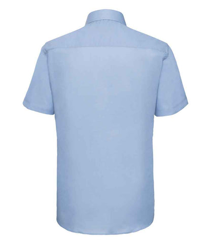 Russell Collection Short Sleeve Tailored Oxford Shirt - Oxford Blue (923M)