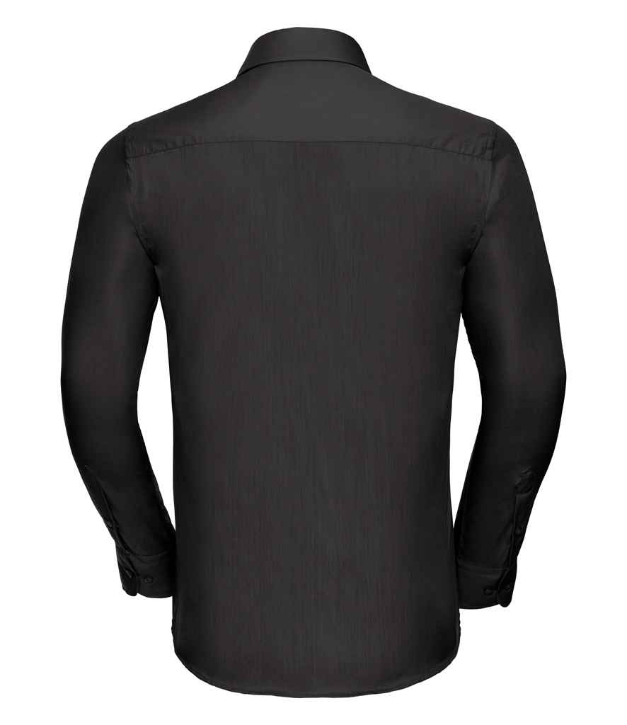 Russell Collection Long Sleeve Tailored Poplin Shirt - Black (924M)