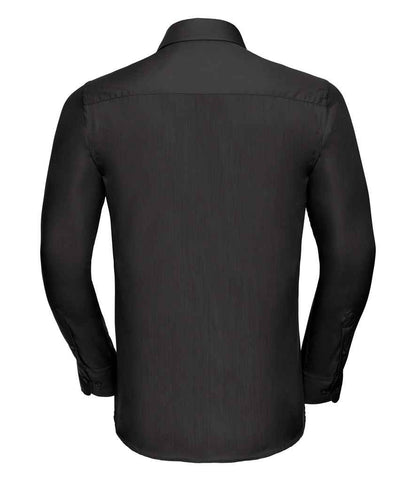 Russell Collection Long Sleeve Tailored Poplin Shirt - Black (924M)