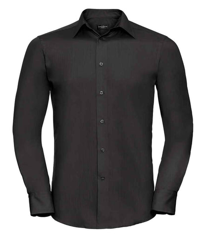 Russell Collection Long Sleeve Tailored Poplin Shirt - Black (924M)
