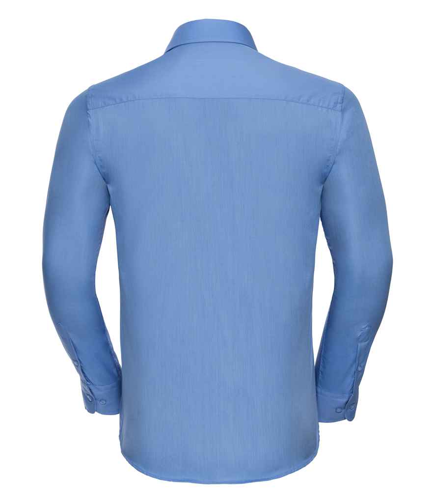 Russell Collection Long Sleeve Tailored Poplin Shirt - Corporate Blue (924M)