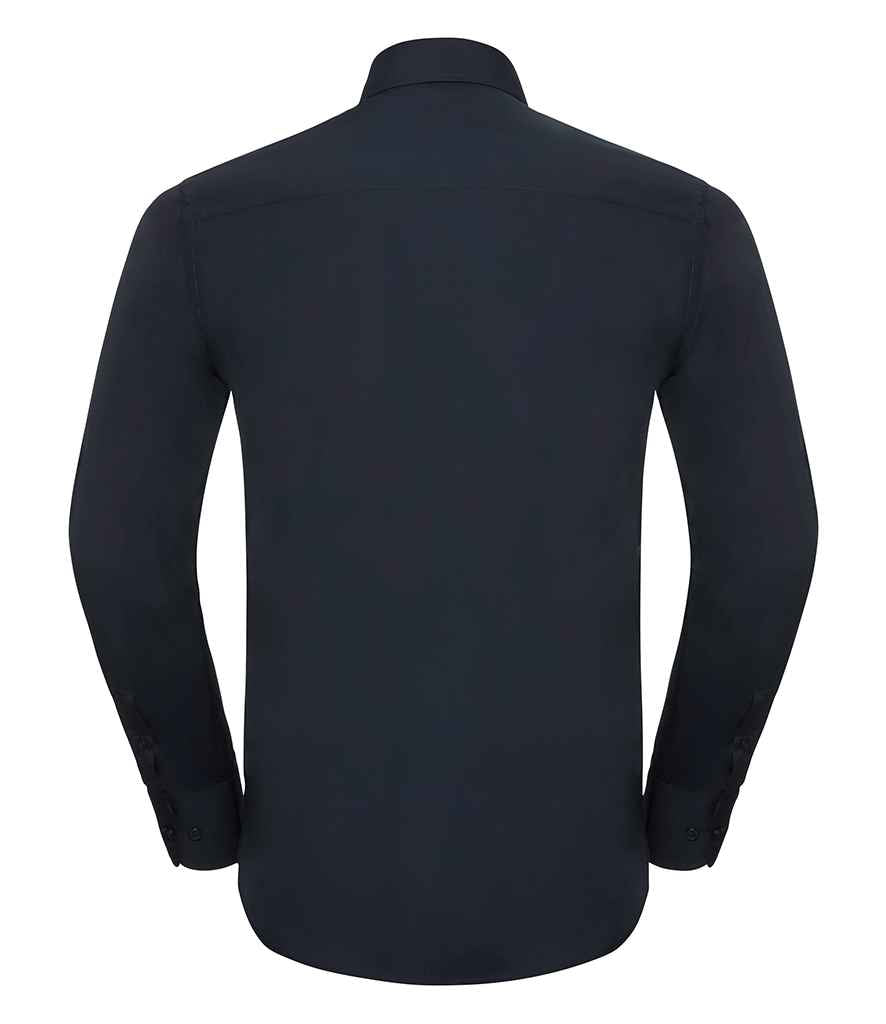 Russell Collection Long Sleeve Tailored Poplin Shirt - French Navy (924M)