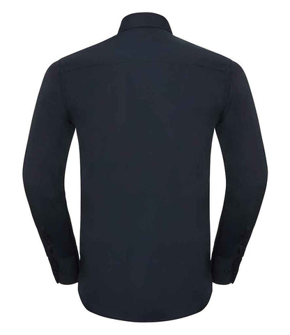 Russell Collection Long Sleeve Tailored Poplin Shirt - French Navy (924M)