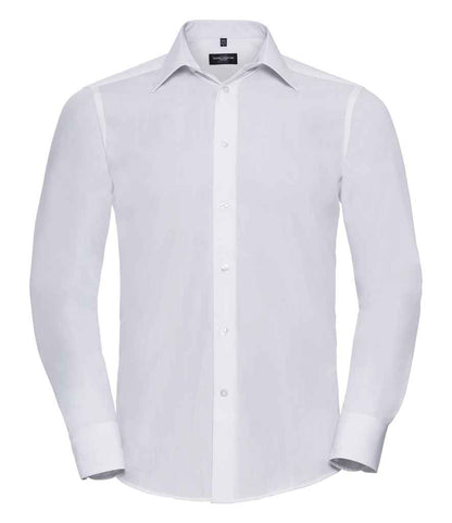 Russell Collection Long Sleeve Tailored Poplin Shirt - White (924M)