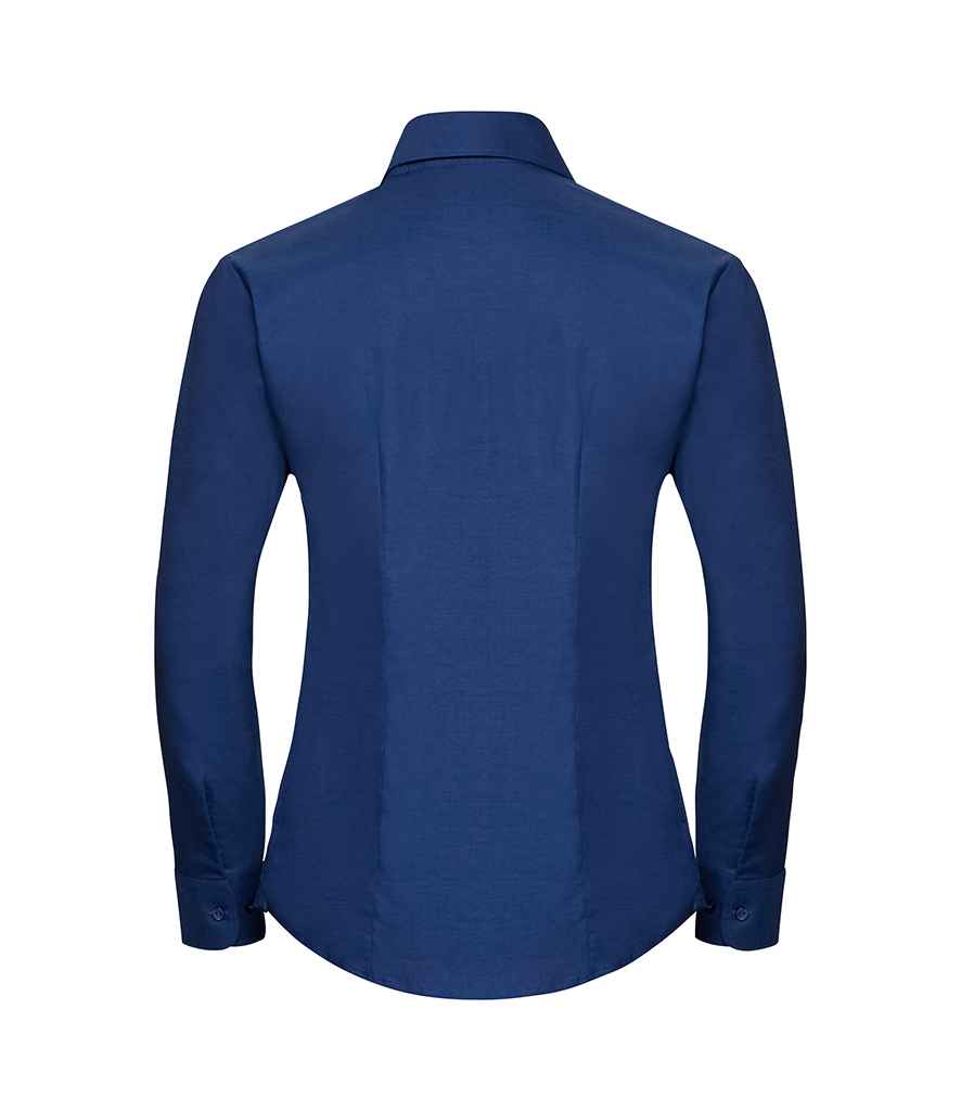 Russell Collection Ladies Long Sleeve Easy Care Oxford Shirt - Bright Royal (932F)