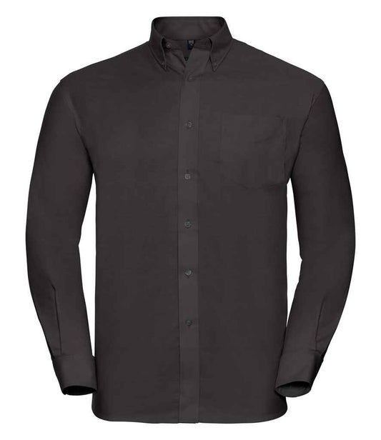 Russell Collection Long Sleeve Easy Care Oxford Shirt - Black (932M)
