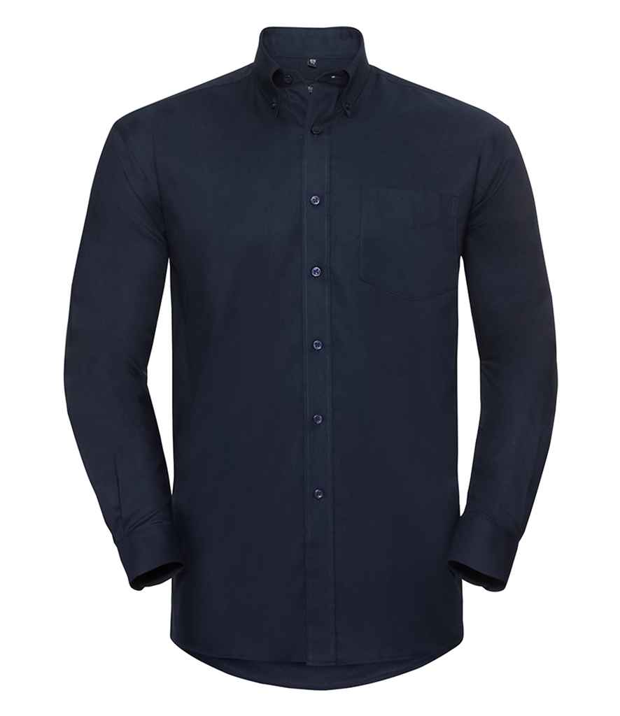 Russell Collection Long Sleeve Easy Care Oxford Shirt - Bright Navy (932M)