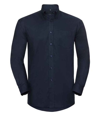 Russell Collection Long Sleeve Easy Care Oxford Shirt - Bright Navy (932M)