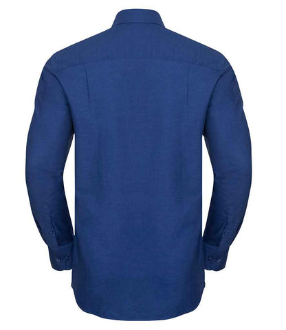Russell Collection Long Sleeve Easy Care Oxford Shirt - Bright Royal (932M)