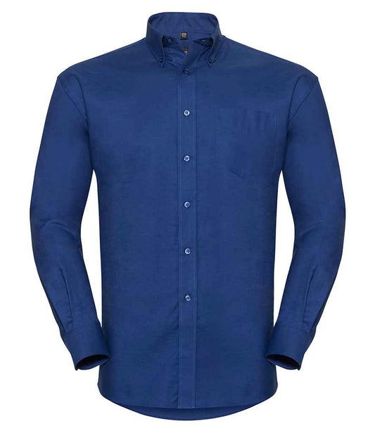 Russell Collection Long Sleeve Easy Care Oxford Shirt - Bright Royal (932M)