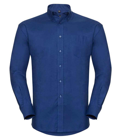 Russell Collection Long Sleeve Easy Care Oxford Shirt - Bright Royal (932M)