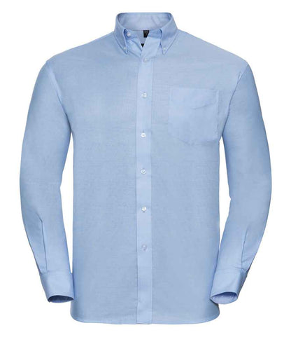 Russell Collection Long Sleeve Easy Care Oxford Shirt - Oxford Blue (932M)