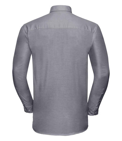 Russell Collection Long Sleeve Easy Care Oxford Shirt - Silver (932M)