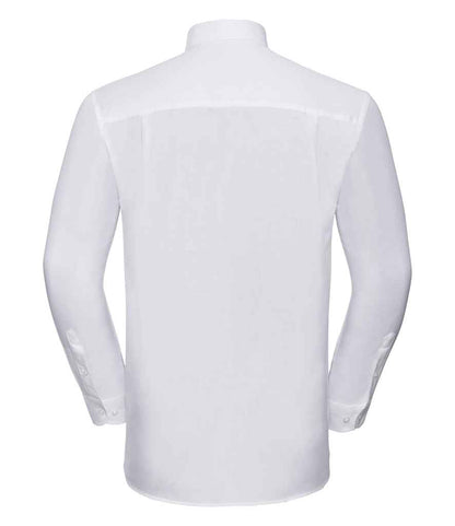 Russell Collection Long Sleeve Easy Care Oxford Shirt - White (932M)