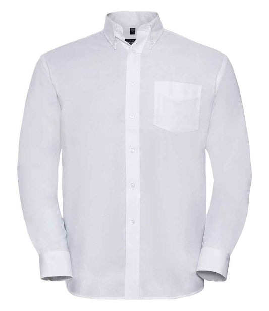 Russell Collection Long Sleeve Easy Care Oxford Shirt - White (932M)