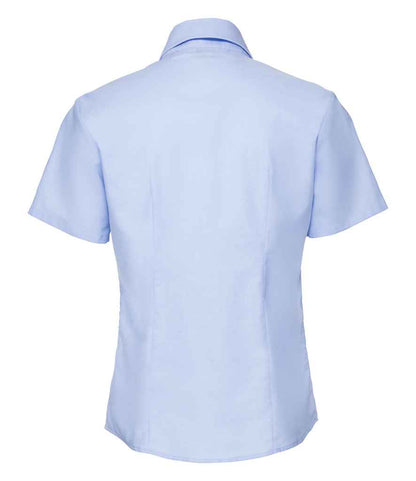 Russell Collection Ladies Short Sleeve Easy Care Oxford Shirt - Oxford Blue (933F)