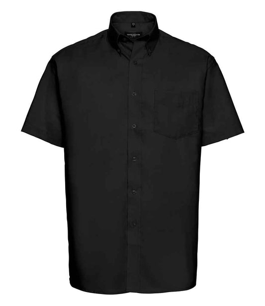 Russell Collection Short Sleeve Easy Care Oxford Shirt - Black (933M)