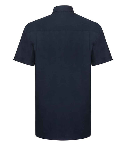 Russell Collection Short Sleeve Easy Care Oxford Shirt - Bright Navy (933M)