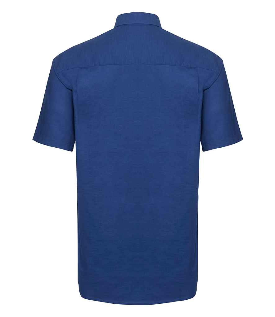 Russell Collection Short Sleeve Easy Care Oxford Shirt - Bright Royal (933M)