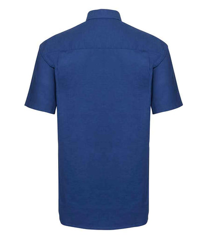 Russell Collection Short Sleeve Easy Care Oxford Shirt - Bright Royal (933M)