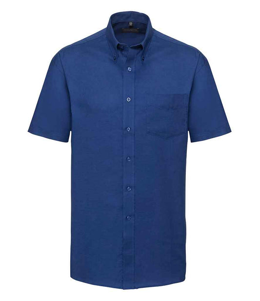 Russell Collection Short Sleeve Easy Care Oxford Shirt - Bright Royal (933M)