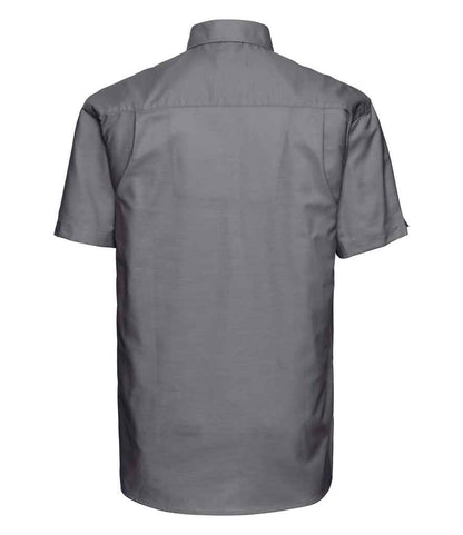 Russell Collection Short Sleeve Easy Care Oxford Shirt - Silver (933M)
