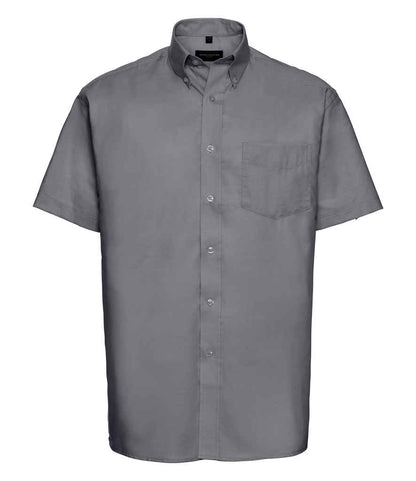 Russell Collection Short Sleeve Easy Care Oxford Shirt - Silver (933M)