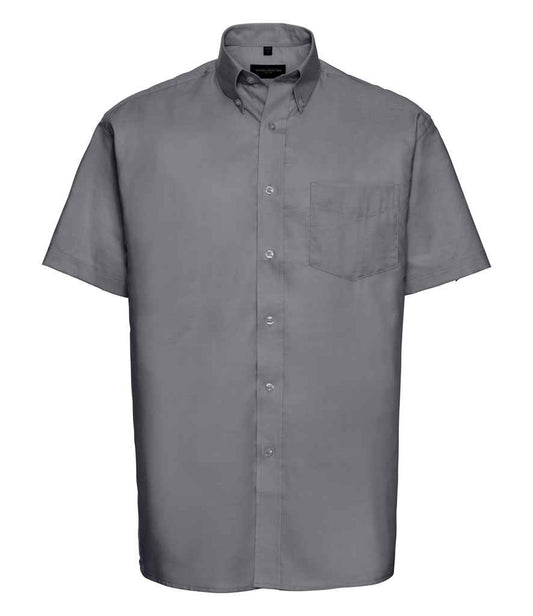 Russell Collection Short Sleeve Easy Care Oxford Shirt - Silver (933M)