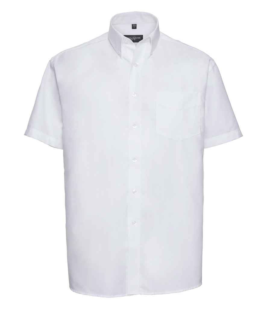 Russell Collection Short Sleeve Easy Care Oxford Shirt - White (933M)