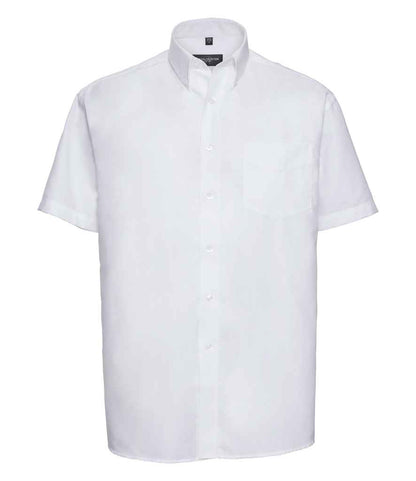Russell Collection Short Sleeve Easy Care Oxford Shirt - White (933M)