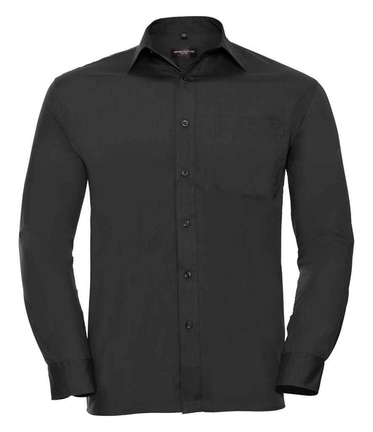 Russell Collection Long Sleeve Easy Care Poplin Shirt - Black (934M)