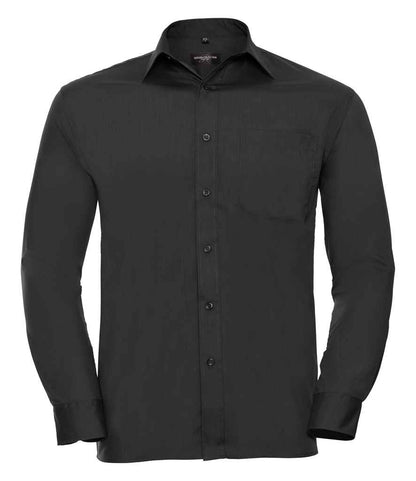 Russell Collection Long Sleeve Easy Care Poplin Shirt - Black (934M)