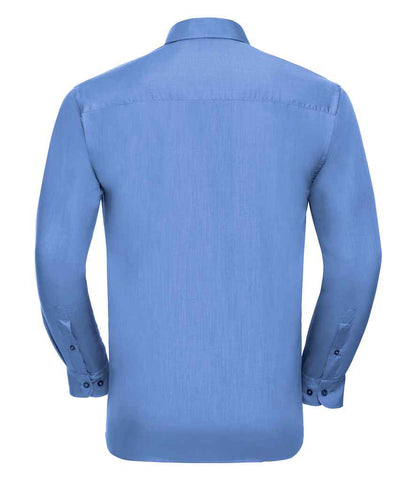 Russell Collection Long Sleeve Easy Care Poplin Shirt - Corporate Blue (934M)