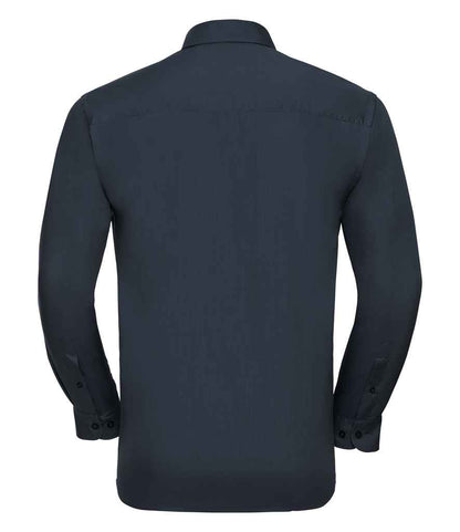 Russell Collection Long Sleeve Easy Care Poplin Shirt - French Navy (934M)