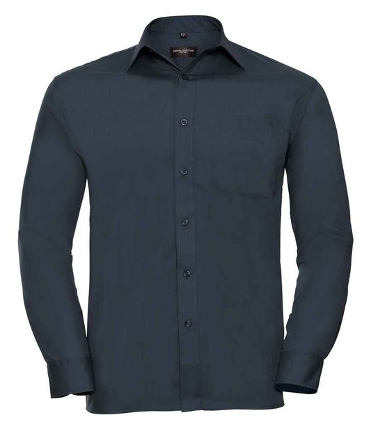 Russell Collection Long Sleeve Easy Care Poplin Shirt - French Navy (934M)