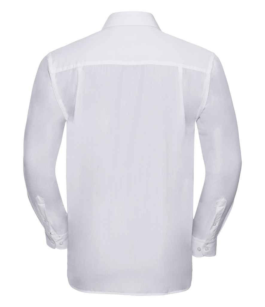 Russell Collection Long Sleeve Easy Care Poplin Shirt - White (934M)