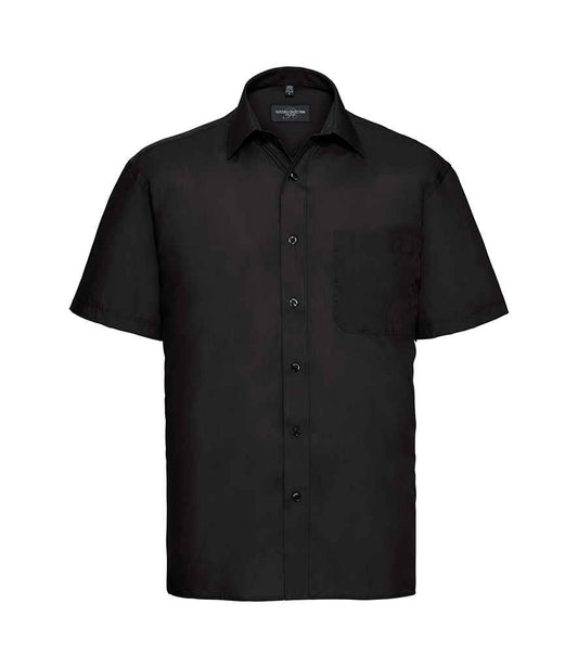 Russell Collection Short Sleeve Easy Care Poplin Shirt - Black (935M)