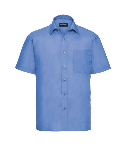 Russell Collection Short Sleeve Easy Care Poplin Shirt - Corporate Blue (935M)