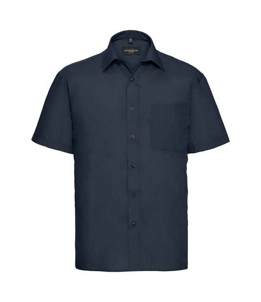 Russell Collection Short Sleeve Easy Care Poplin Shirt - French Navy (935M)
