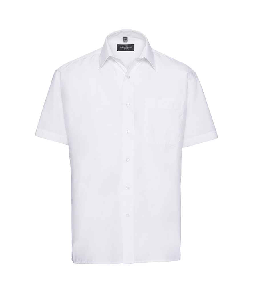 Russell Collection Short Sleeve Easy Care Poplin Shirt - White (935M)
