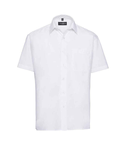 Russell Collection Short Sleeve Easy Care Poplin Shirt - White (935M)