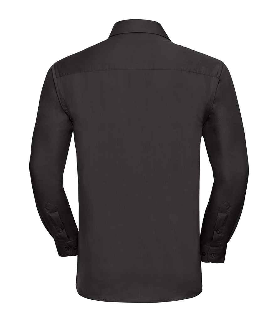 Russell Collection Long Sleeve Easy Care Cotton Poplin Shirt - Black (936M)