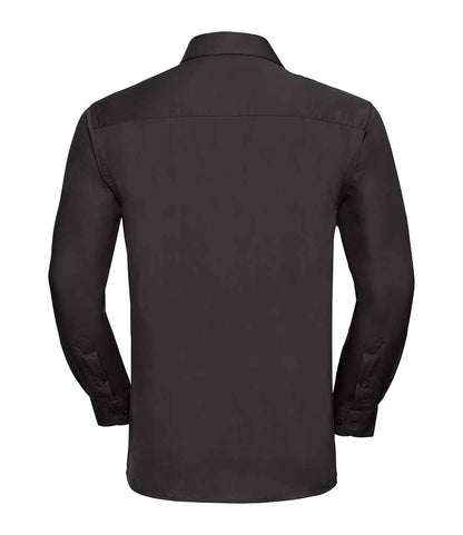 Russell Collection Long Sleeve Easy Care Cotton Poplin Shirt - Black (936M)