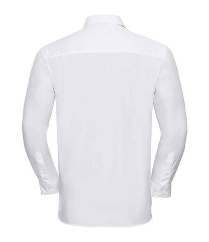 Russell Collection Long Sleeve Easy Care Cotton Poplin Shirt - White (936M)