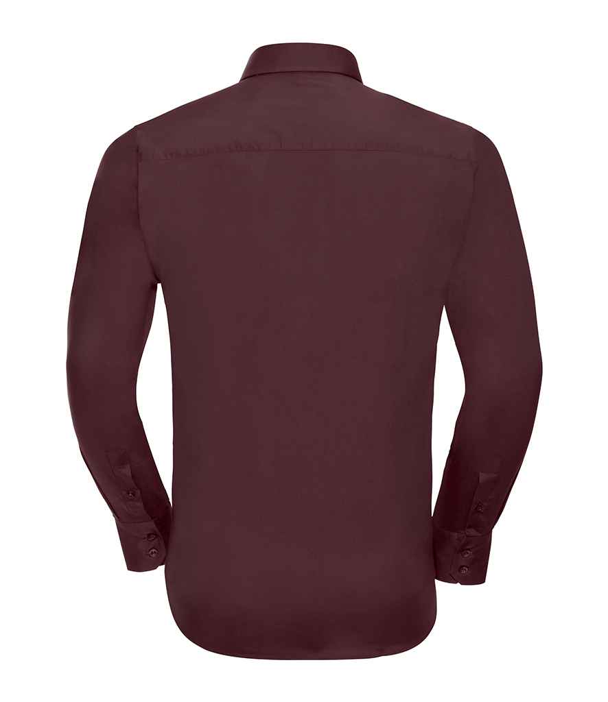 Russell Collection Long Sleeve Easy Care Fitted Shirt - Port (946M)
