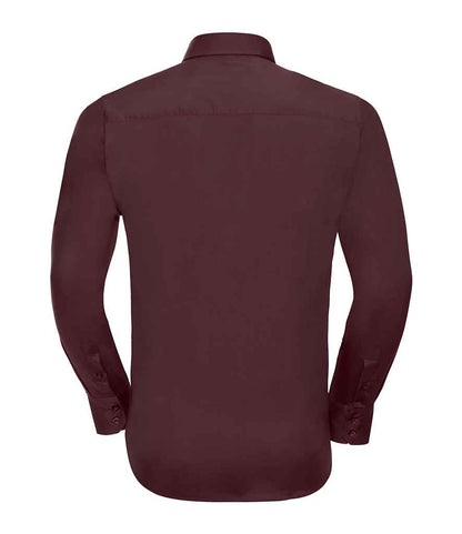 Russell Collection Long Sleeve Easy Care Fitted Shirt - Port (946M)