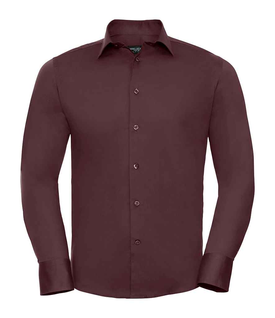 Russell Collection Long Sleeve Easy Care Fitted Shirt - Port (946M)