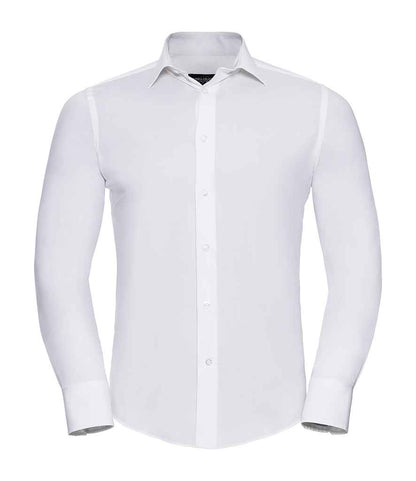 Russell Collection Long Sleeve Easy Care Fitted Shirt - White (946M)