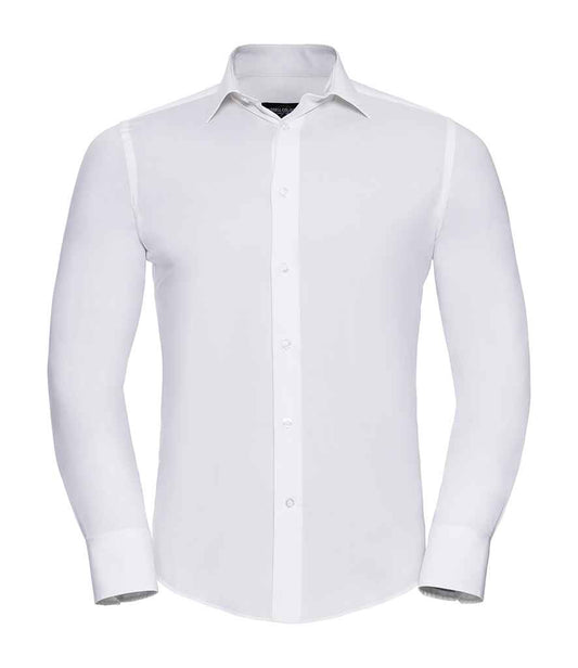 Russell Collection Long Sleeve Easy Care Fitted Shirt - White (946M)