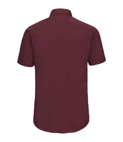 Russell Collection Short Sleeve Easy Care Fitted Shirt - Port (947M)
